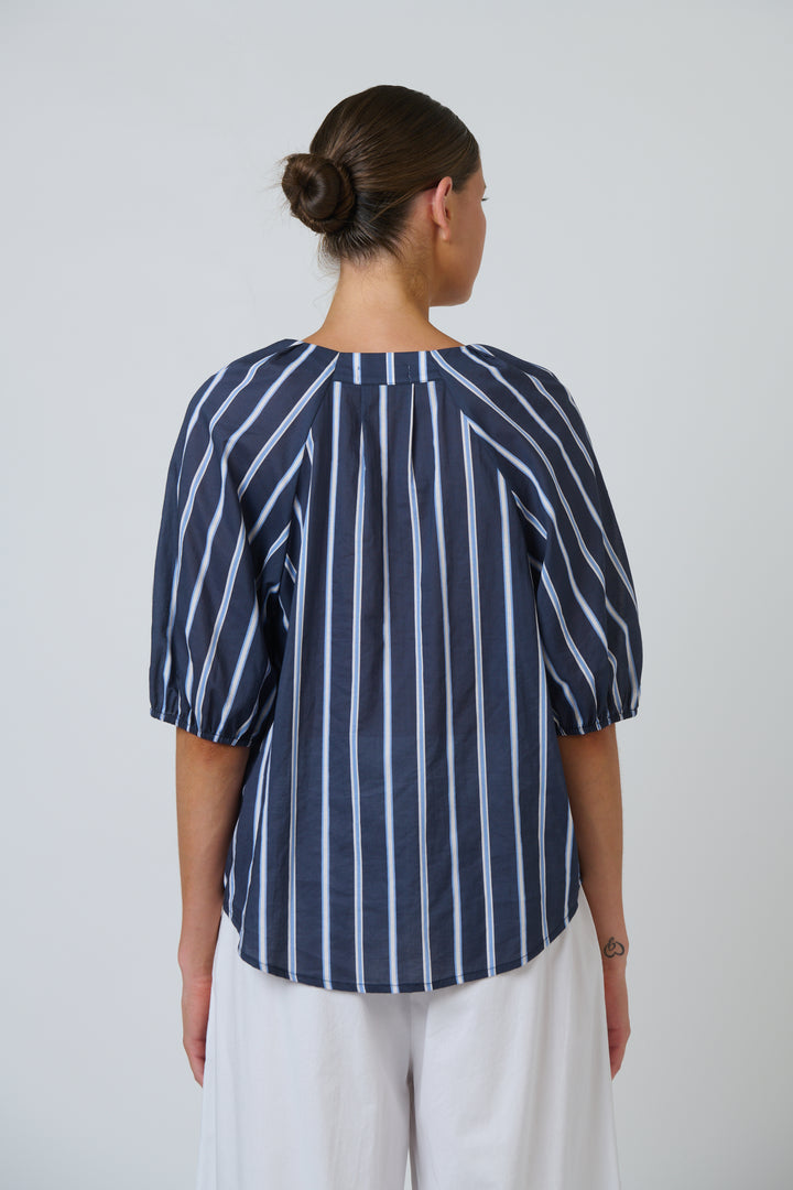 Isla Gathered Cotton Top - Bar Belle
