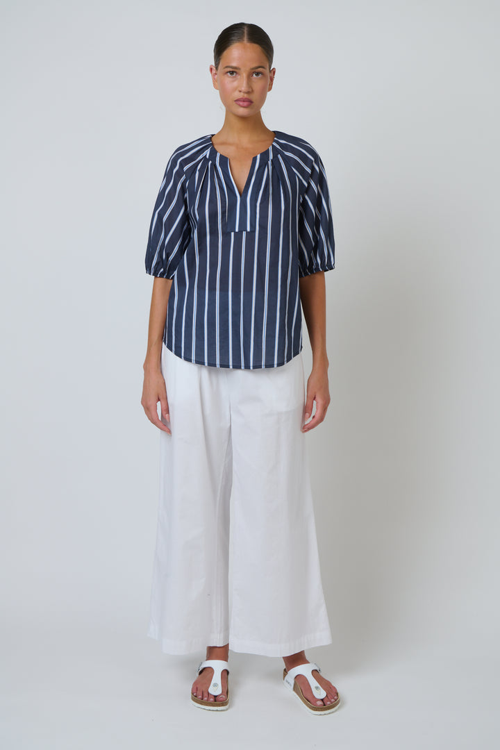 Isla Gathered Cotton Top - Bar Belle
