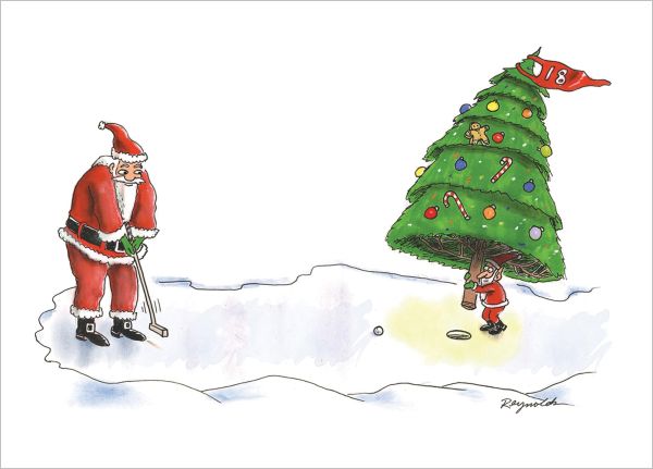 Santa Golf Christmas Card