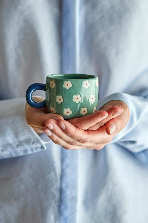 Nini Cup - Green with White Flowers