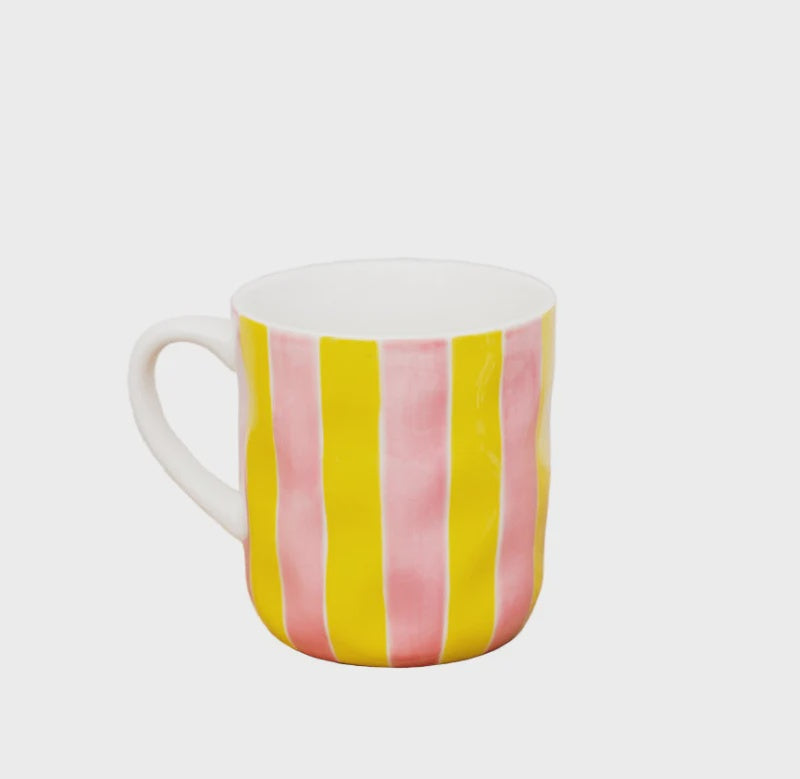 Mug- Pink & Yellow Stripe