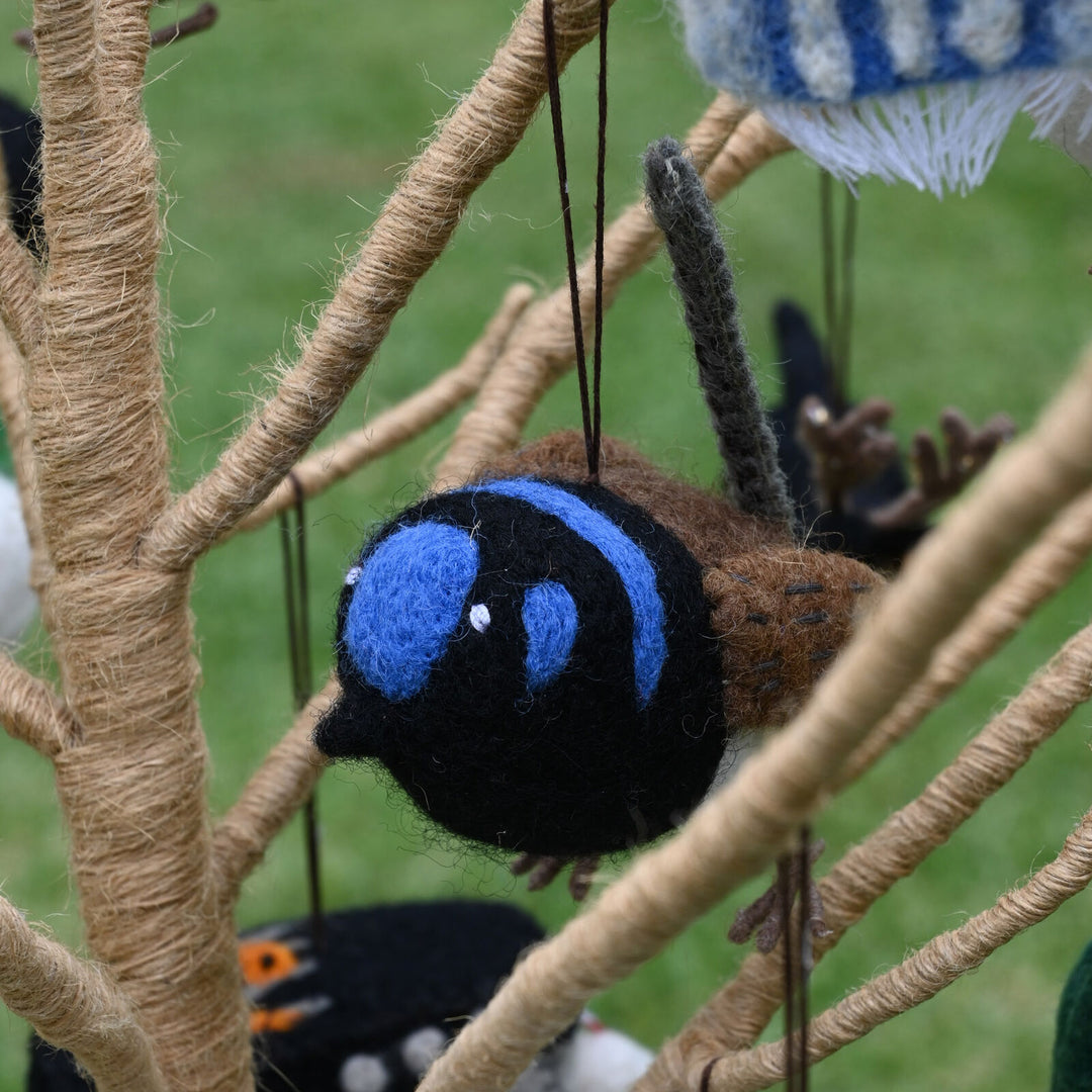 Blue Wren Handmade Felt Ornament