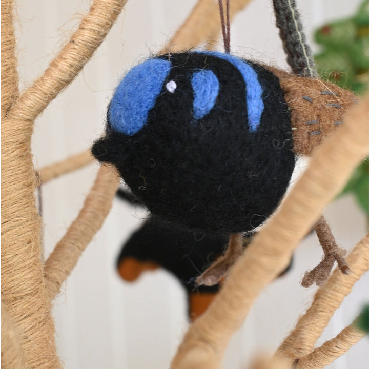 Blue Wren Handmade Felt Ornament