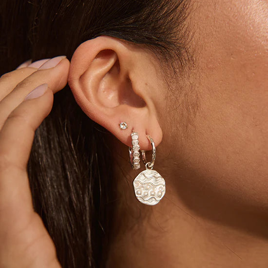 Ocean Dreamer Hoop Earrings - Silver