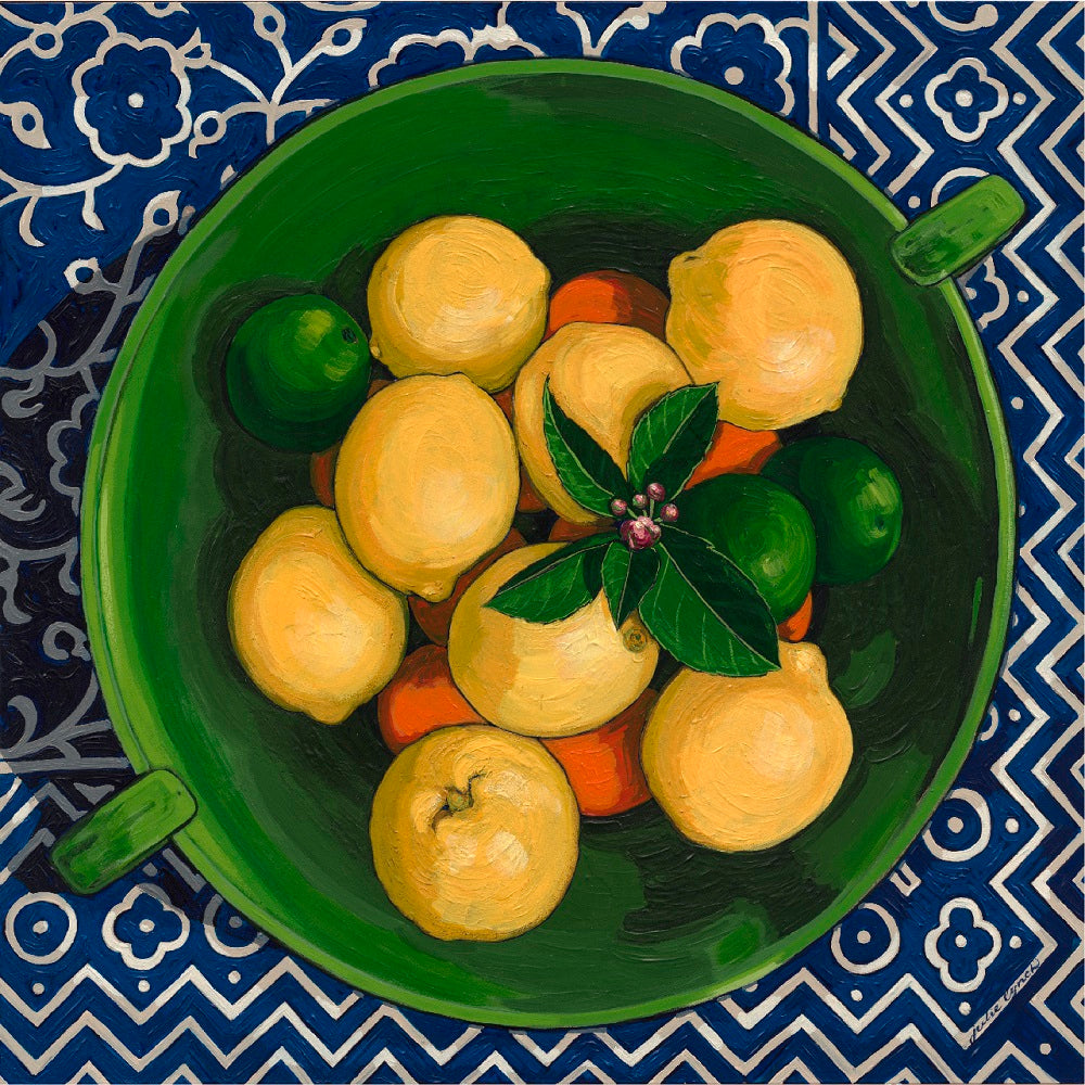 Lilli Rock Green Bowl & Lemons Coaster