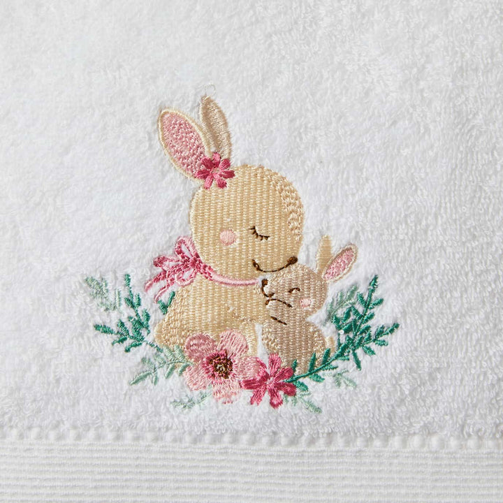 Pink Bunny Bath Towel & Face Washer Set