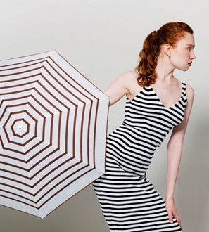 Anatole Lazare Striped Caramel Micro-Umbrella