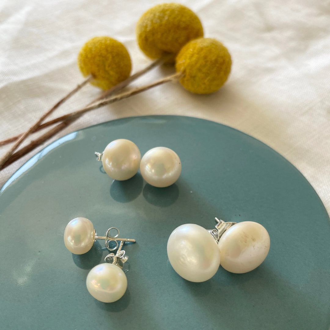 Sterling Silver Freshwater Pearl Stud Earrings
