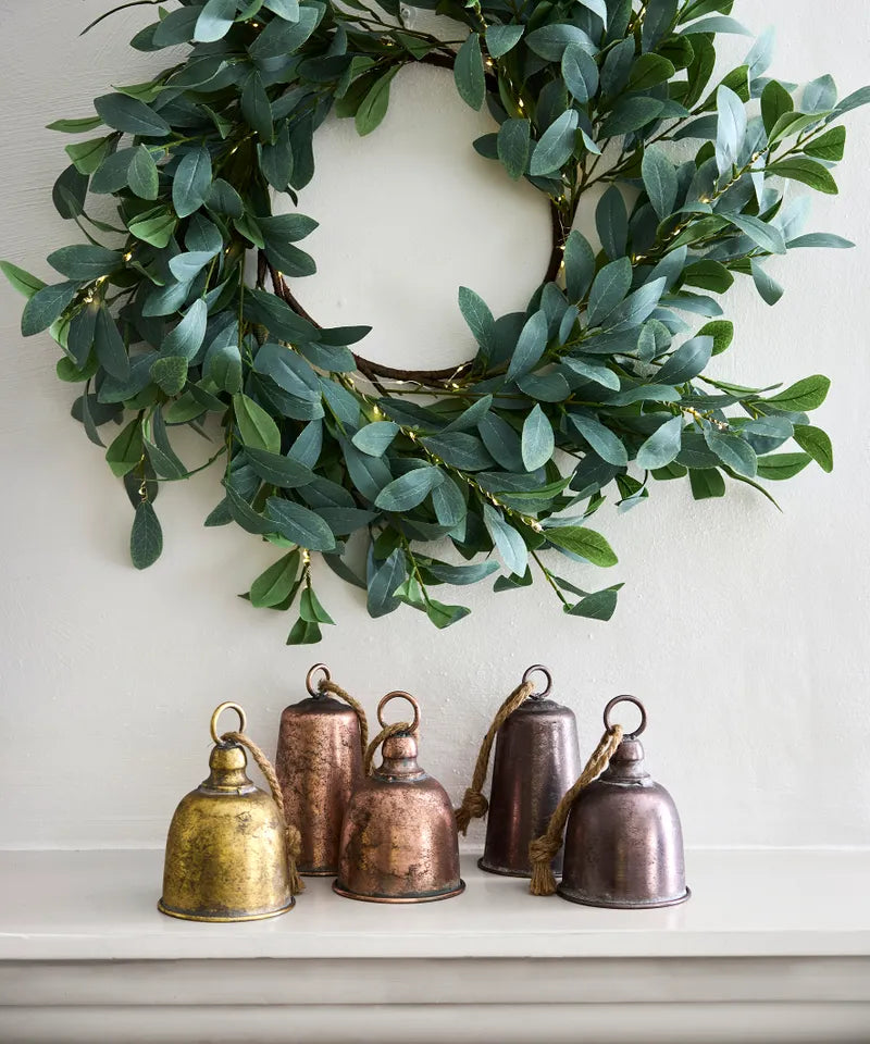 Pewter Bell Christmas Decor Tall 
