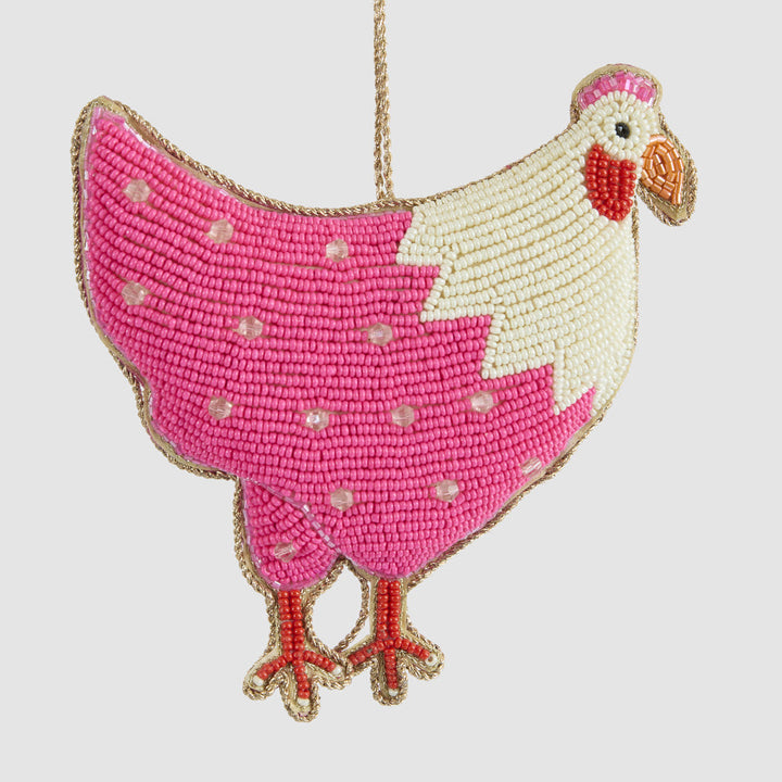 Positano Hen Hanging Decoration - Pink
