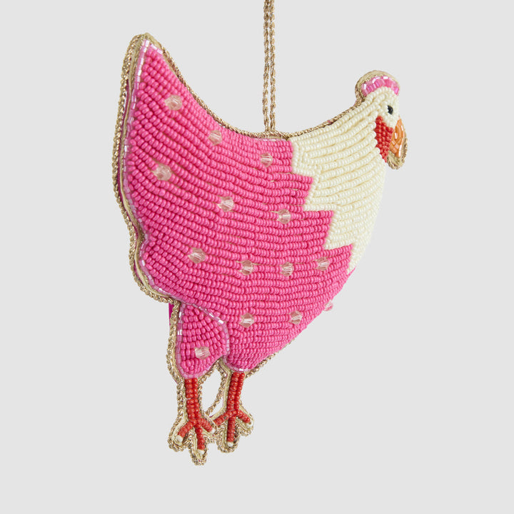 Positano Hen Hanging Decoration - Pink