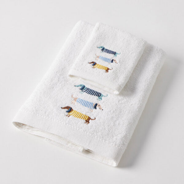 Dachshund Bath Towel & Face Washer Set in Organza Bag
