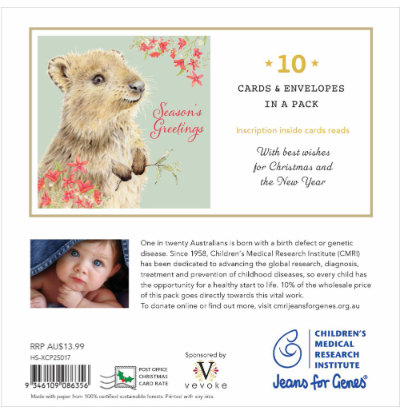 CMRI Quokka Greetings - Charity Christmas Card Pack