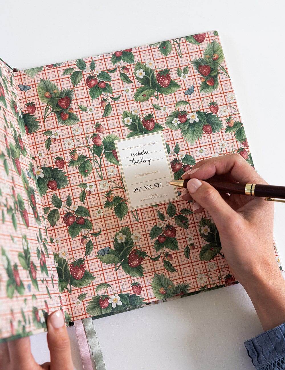 Heirloom Recipe Book Journal - Strawberries
