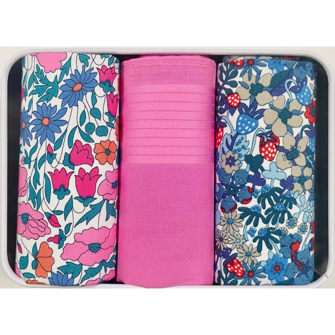 Ladies 3 in a Tin Armando Caruso Handkerchiefs - Pink Floral