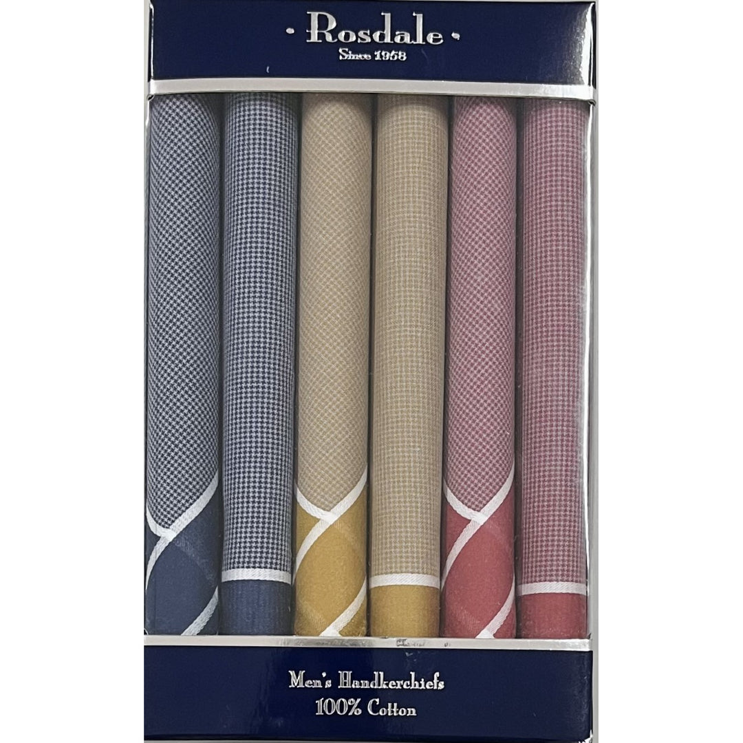 Mens Woven Handkerchiefs 6 Pack