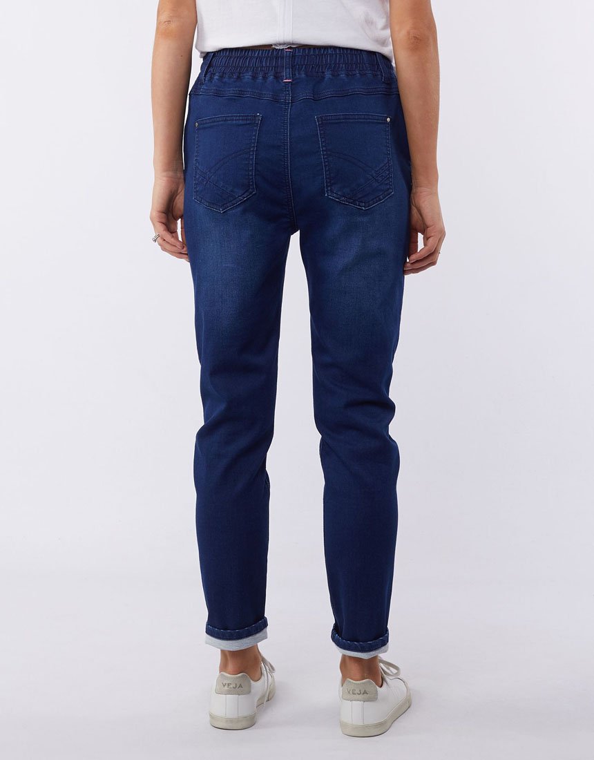 Elm Dark Blue Denim Status Denim Jogger - Size 8