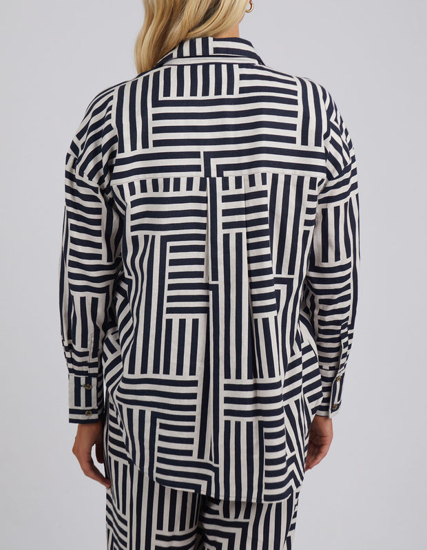 Elm Bauhaus Shirt - Navy Stripe
