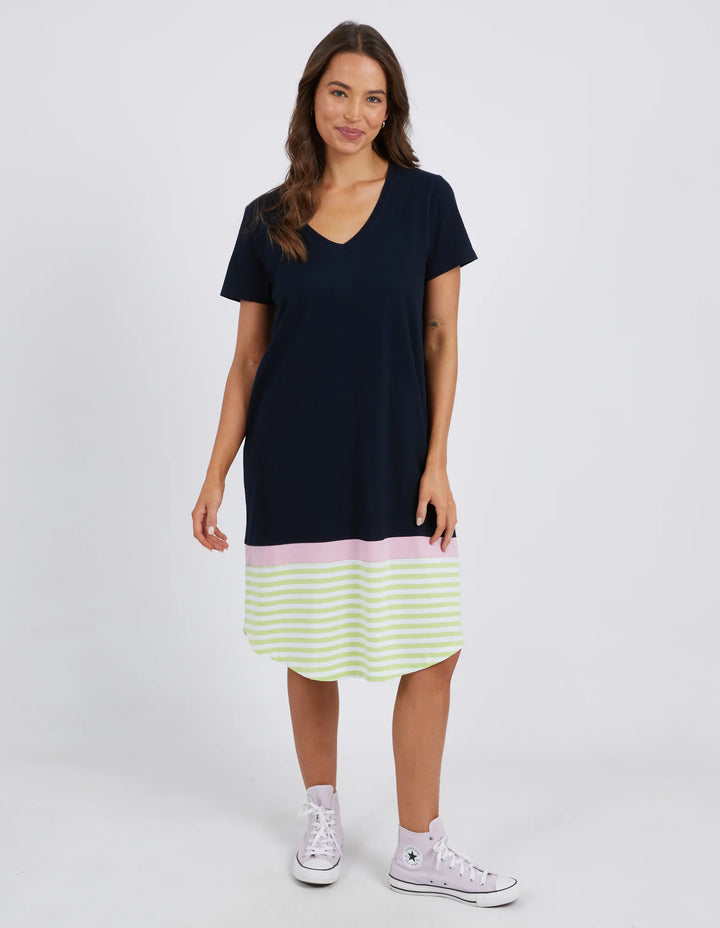 Elm Draw The Line Tee Dress - Keylime