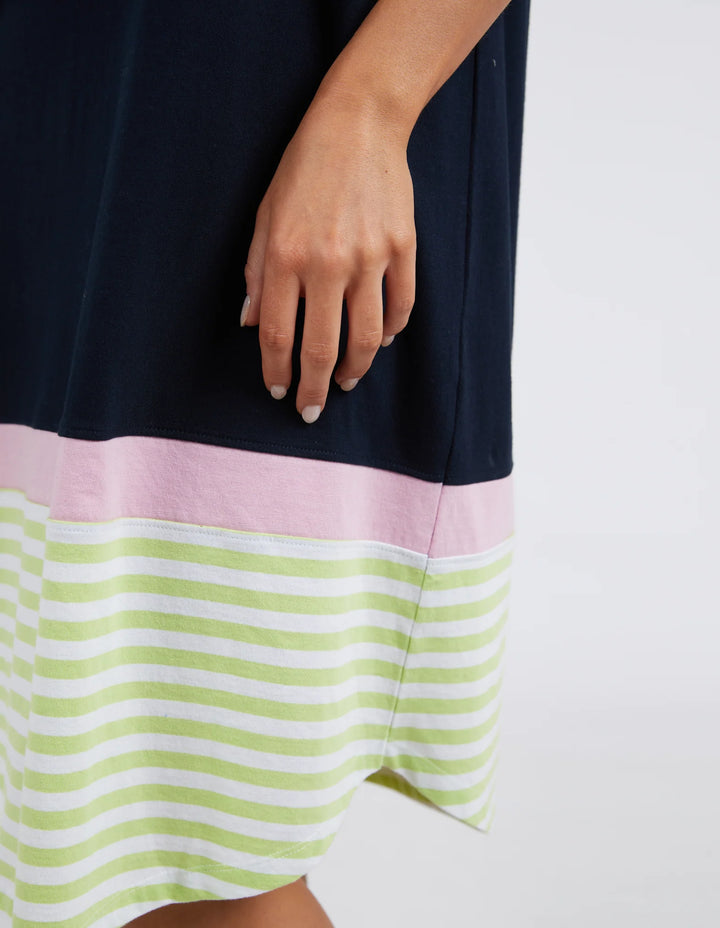 Elm Draw The Line Tee Dress - Keylime