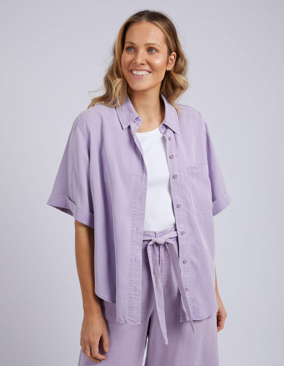 Elm Bliss Washed Shirt - Periwinkle