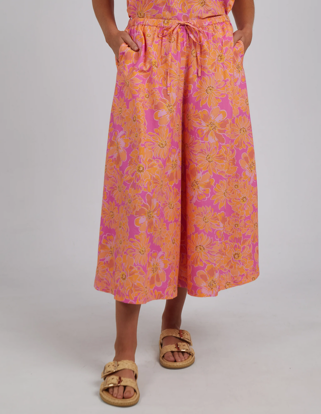 Elm Fuchsia Floral Wide Leg Pant - Super Pink