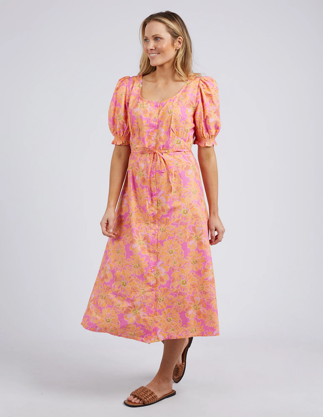 Elm Fuchsia Floral Dress - Super Pink