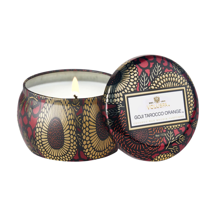 Voluspa Goji & Tarocco Orange Decorative Tin Candle