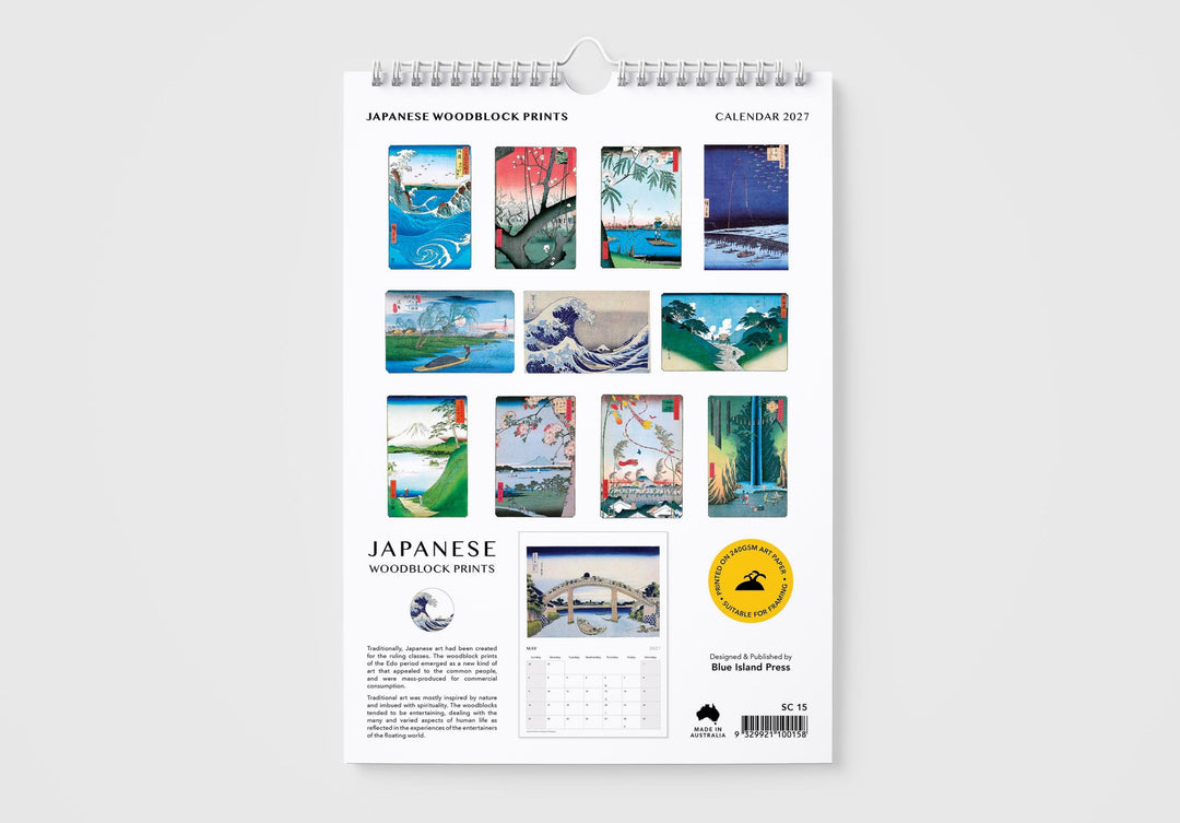 2027 Japanese Woodblock Prints Wall Calendar