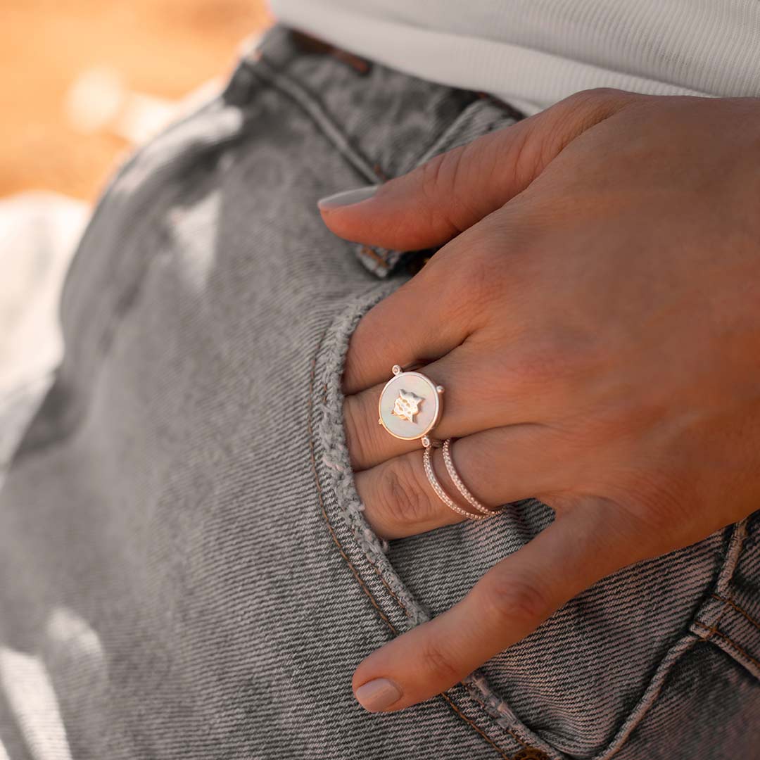 Temple Moon Ring - Silver