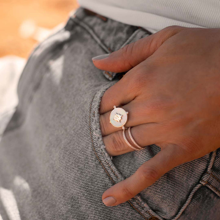 Temple Moon Ring - Silver