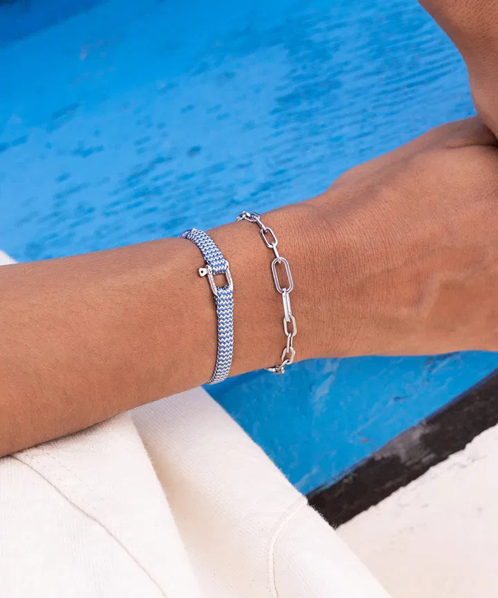 Women's Franky Bracelet - Royal Blue, Lemon and Silver