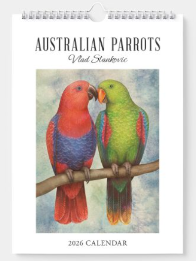 2026 Australian Parrots By Vlad Stankovic Wall Calendar