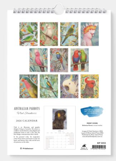 2026 Australian Parrots By Vlad Stankovic Wall Calendar