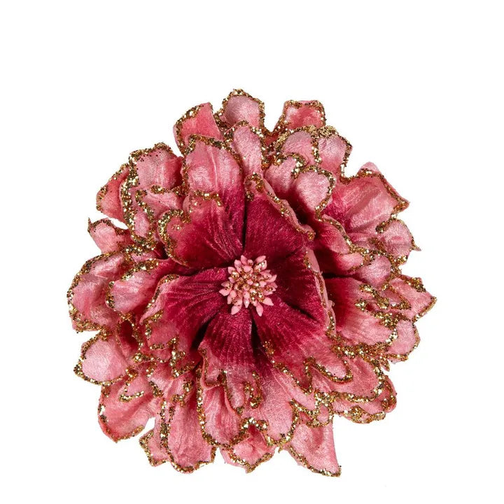 Stella Velvet Clip on Peony Pink