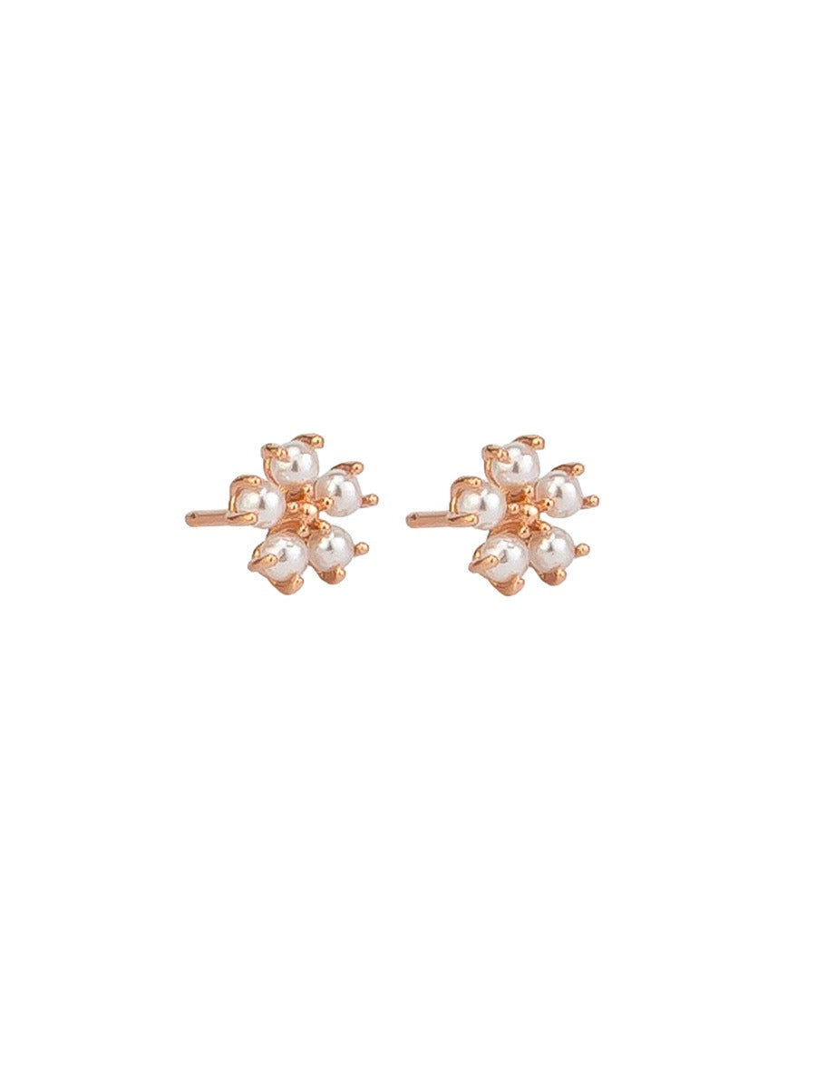 Tiger Tree Petite Pearl Flower Studs