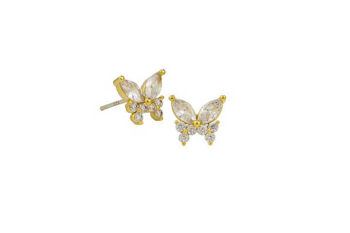 Tiger Tree Gold Crystal Apollo Butterfly Studs