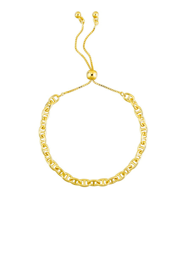 Tiger Tree Gold Anchor Link Slider Bracelet