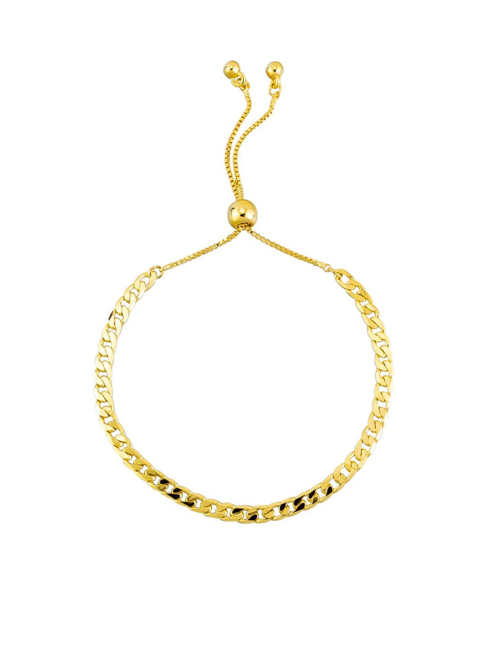 Tiger Tree Gold Curb Link Slider Bracelet