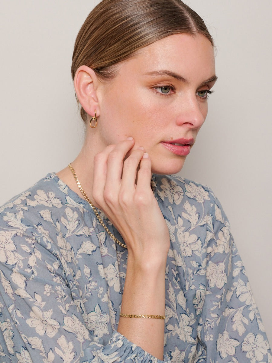 Tiger Tree Gold Curb Link Slider Bracelet
