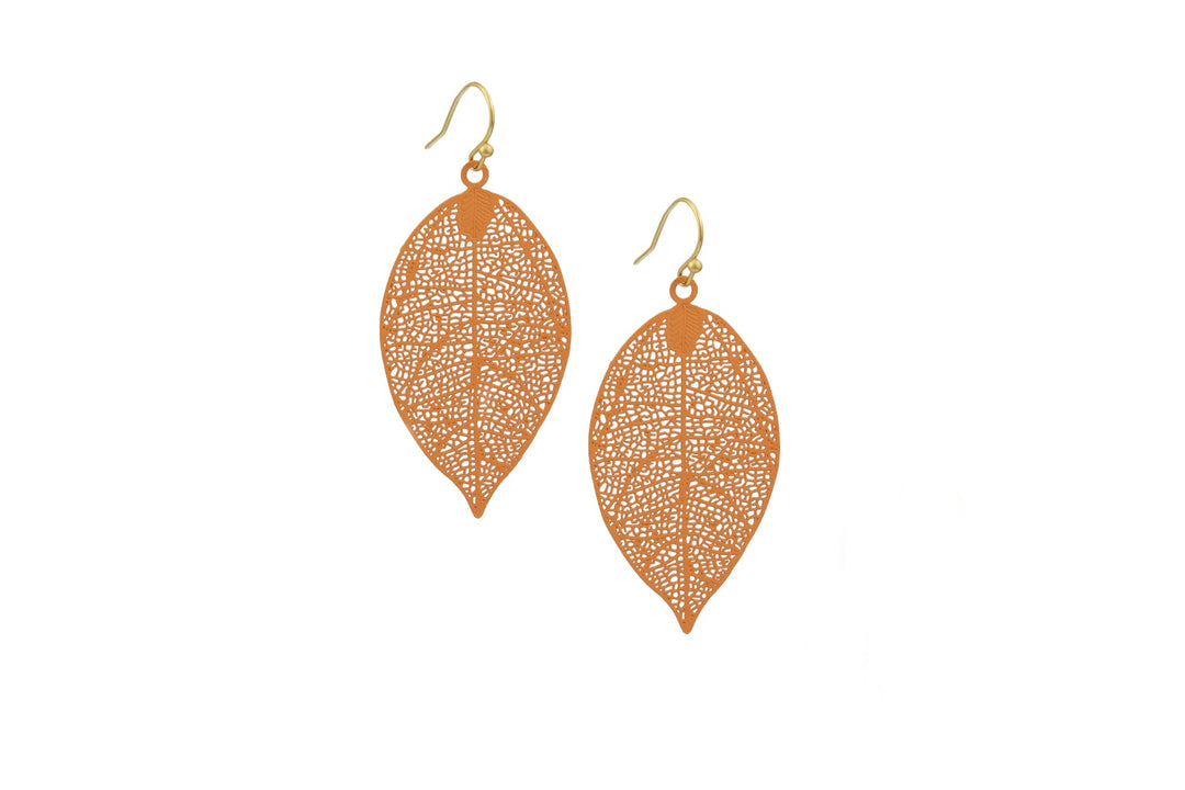 Tiger Tree Clay Leaf Earrings