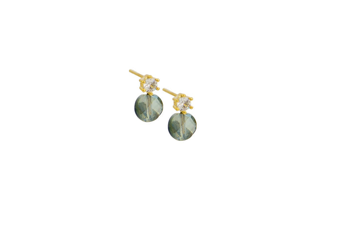 Tiger Tree Green Crystal Luna Earring