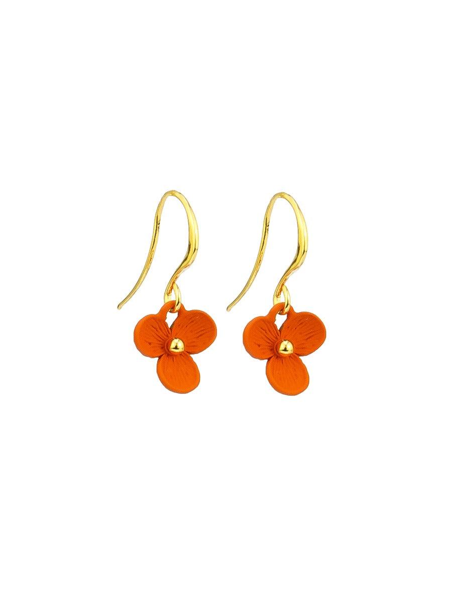 Tiger Tree Orange Trillium Hanging Earrings