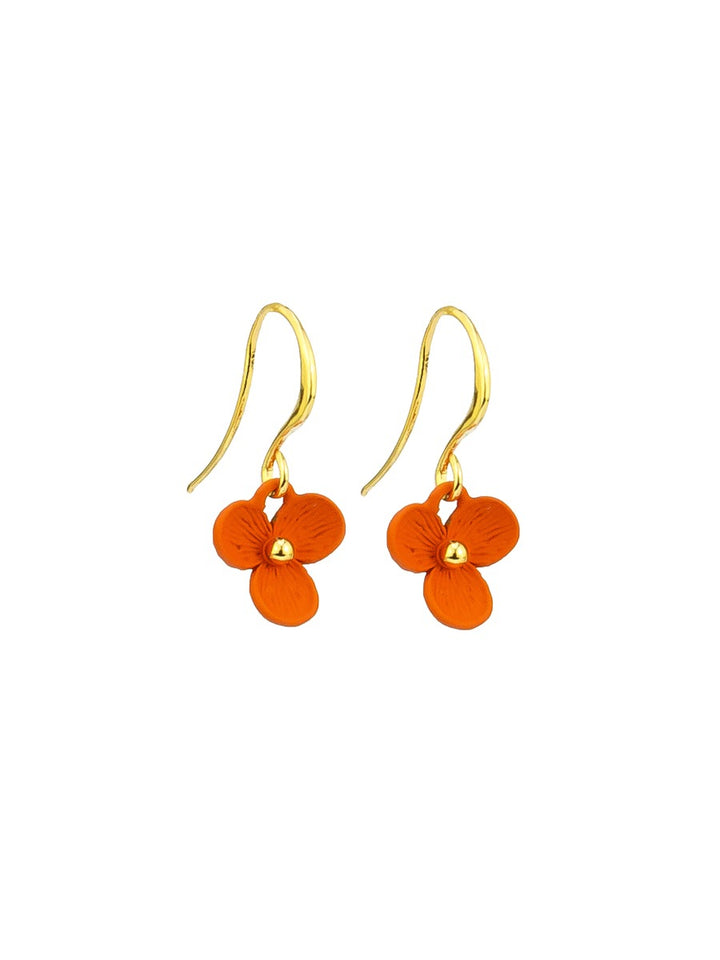 Tiger Tree Orange Trillium Hanging Earrings