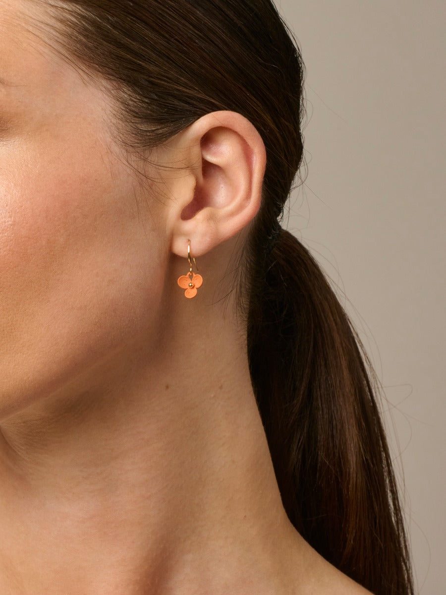 Tiger Tree Orange Trillium Hanging Earrings
