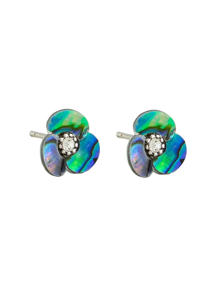 Tiger Tree Abalone Flower Stud