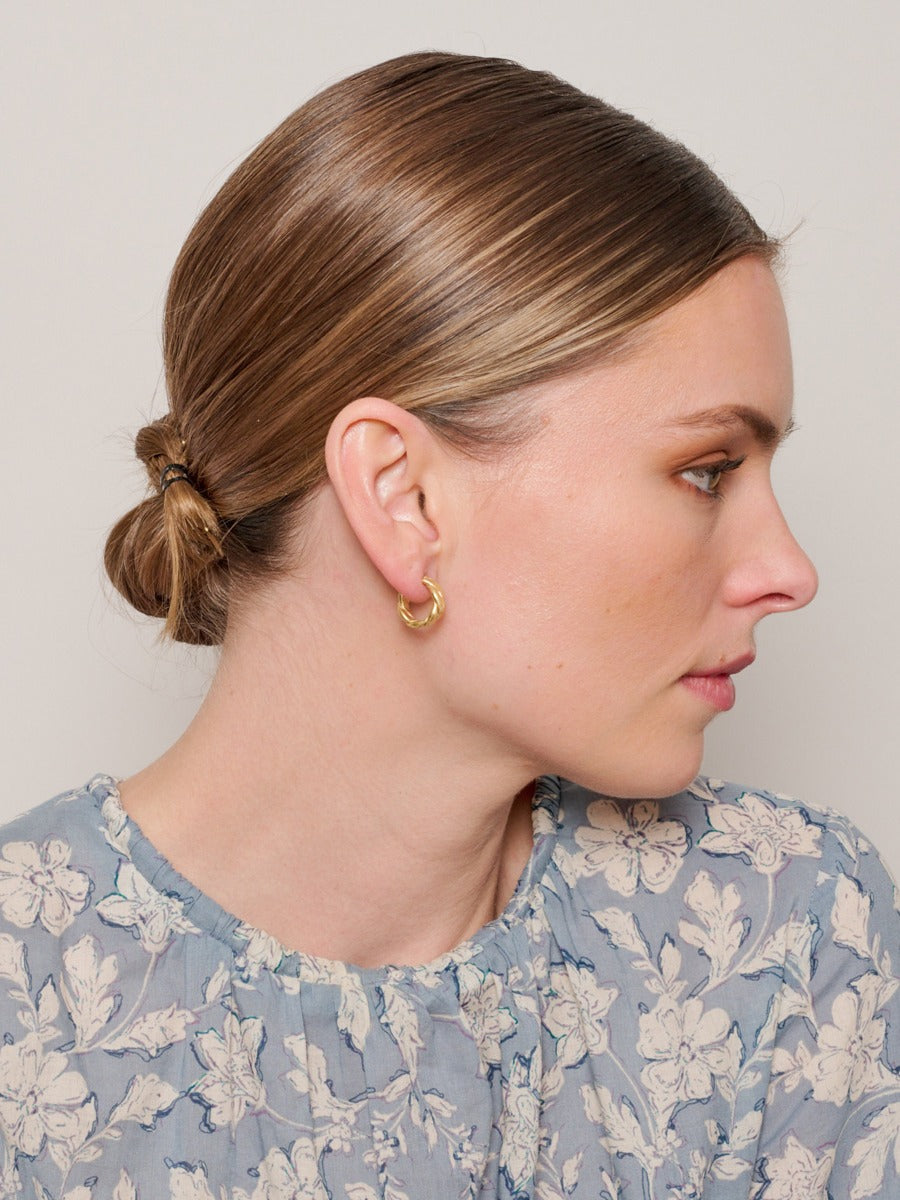 Tiger Tree Gold Flat Twist Hoops