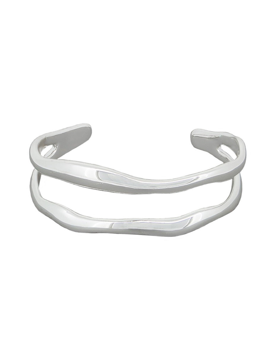 Tiger Tree Silver Double Wave Cuff