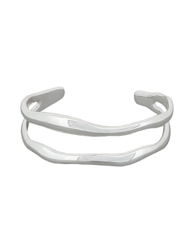 Tiger Tree Silver Double Wave Cuff