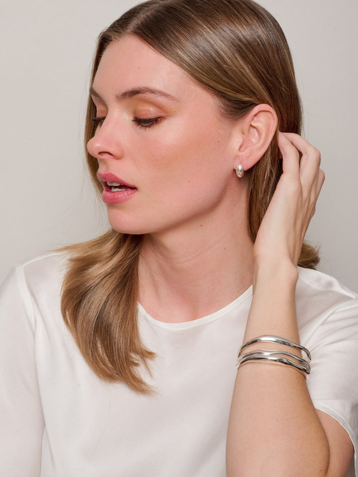 Tiger Tree Silver Double Wave Cuff